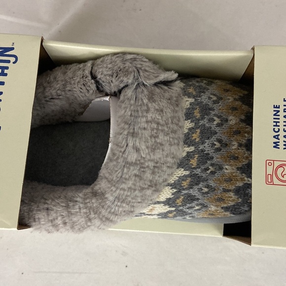 Cozy Mountain Large Women’s Fairisle Knit Clog Grey Size M (7-8) - Picture 2 of 4